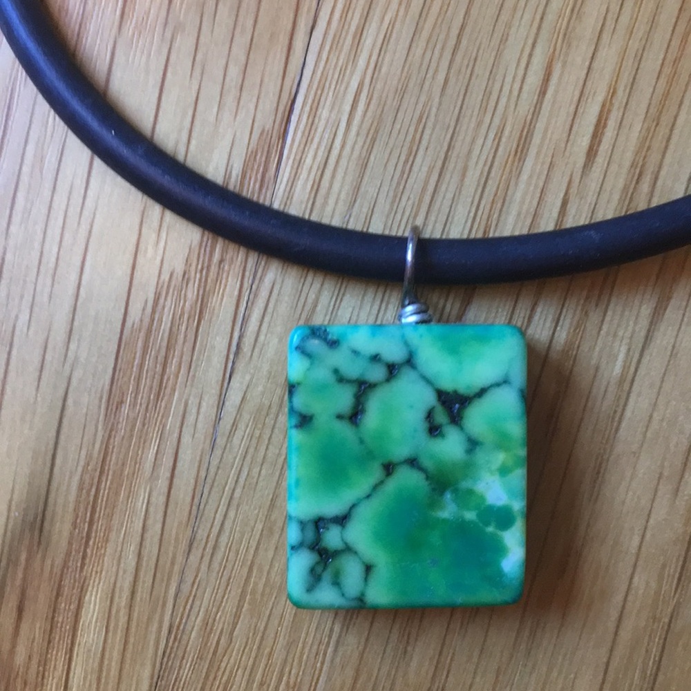 Green stone necklace